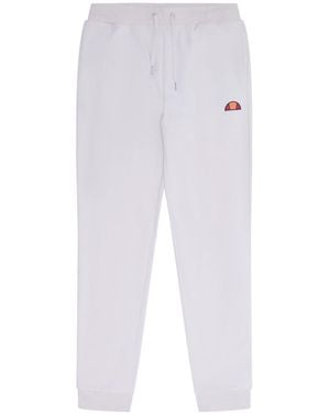 Ellesse Solid Patterned Regular Fit Slim Joggers - White