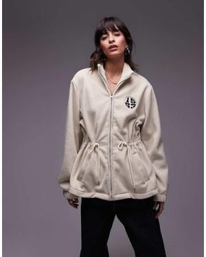 Résumé Zip Up Fleece With Tie Waist - Grey