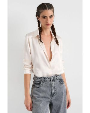 Hiccup Satin Classic Shirt - White