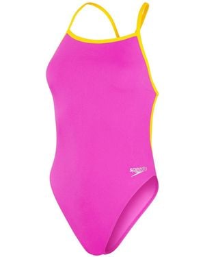 Speedo Tie Back One Piece Swimsuit - Pink