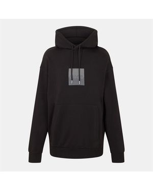 HUGO Hooded Neck Drop Shoulder Long Sleeve Sweatshirt - Black