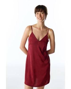 Penti Orquidea Floral Satin Nightdress - Red