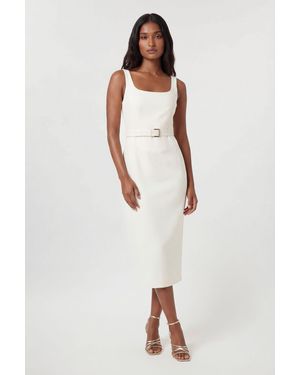 Karen Millen Compact Stretch Tailored Pencil Midi Dress - White