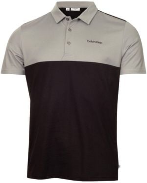 Calvin Klein Embroidered Lacoste Lettering Collared Polo Shirt - Black