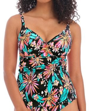 Freya Wild Daisy Plunge Tankini Top - Blue