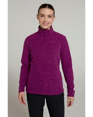 Mountain Warehouse 'Snowdon' Fleece Top Half Zip Breathable Quick Dry Jumper - Purple