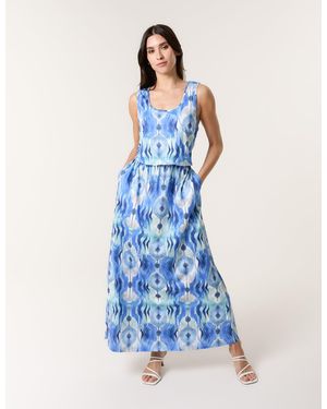 Blue Vanilla Bubble Hem Maxi Dress - Blue