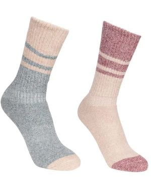 Trespass Ladies Hadley Hiking Boot Socks (2 Pairs) (Spruce/Oatmeal) - Grey