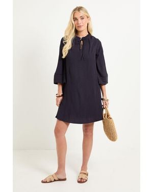 Wallis Petite Summer Cheesecloth Shift Dress - Blue