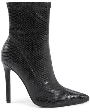 19V69 Italia by Versace Ankle Boot Hf006 Nero Synthetic Leather - Black