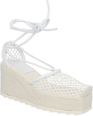 Bottega Veneta Stretch Espadrille Wedges - White