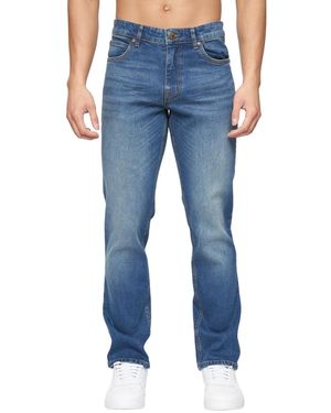 Crosshatch Chas Straight Jeans (Mid Wash) - Blue