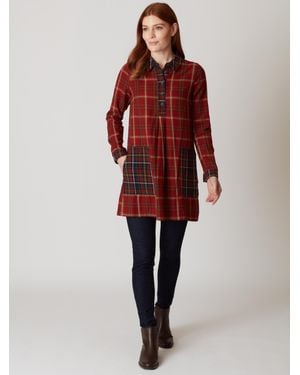 Thought Koray Cotton Mixed Check Tunic Dress - Red