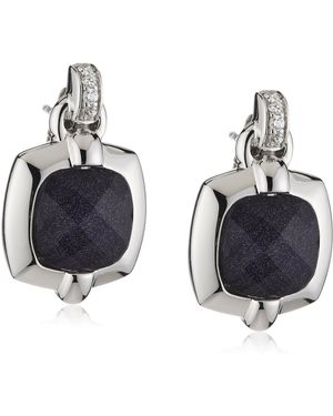Orphelia Ladies Embellished 925 Sterling Drop Earrings - Blue