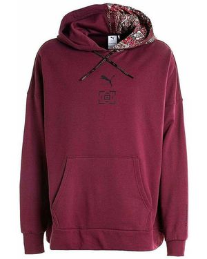 PUMA X Les Benjamins Long Sleeve Pullover Hoodie 578533 96 Cotton - Red