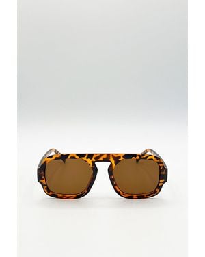 SVNX Retro Navigator Sunglasses - Brown