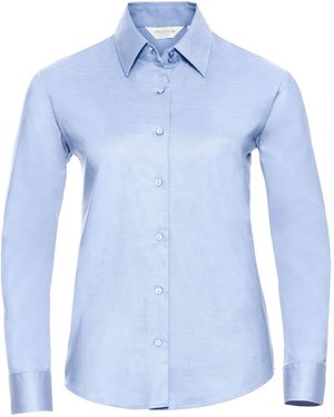 Russell Collection /Ladies Oxford Long-Sleeved Shirt (Oxford) - Blue