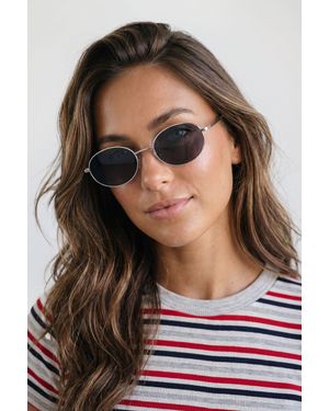 Boohoo Oval Metal Framed Sunglasses - Metallic