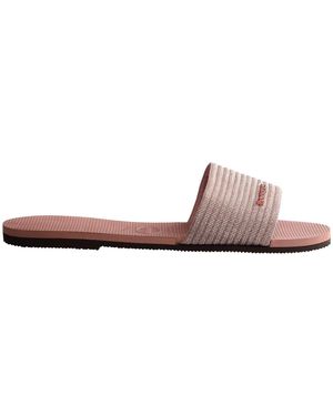 Havaianas Hav. You Malta Metallic Crocus Rose Flip Flops - Purple