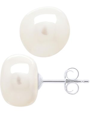 Ateliers Saint Germain Earrings Of 925 And Real Cultured Freshwater Pearls Baroque 10 - White
