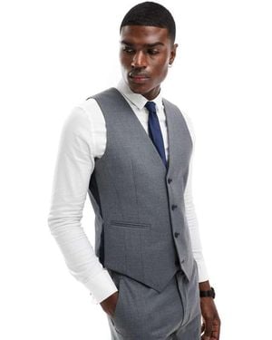 ASOS Slim Fit Suit Waistcoat With Wool - Grey