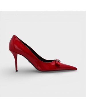 Versace Gianni Ribbon Court Shoes 85Mm Lipstick - Red