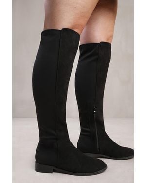 Where's That From Wheres 'Diem' Stretch Wide Calf Over The Knee Boots - Black