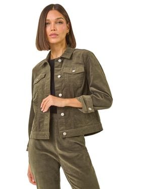 Roman Corduroy Pocket Detail Stretch Jacket - Green