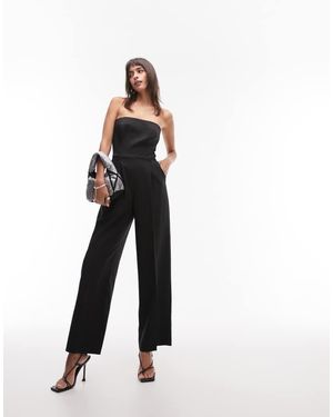 TOPSHOP Tailored Bandeau Jumpsuit - White