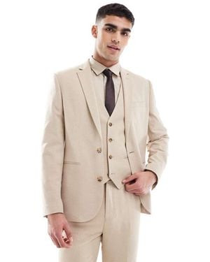 ASOS Slim Suit Jacket - Natural