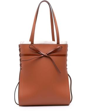 Loewe Font Tote Leather Shopper - Brown