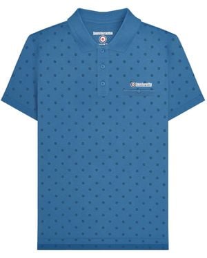 Lambretta Premium Target All-Over Print Big & Tall Polo Shirt (Dark/ - Blue