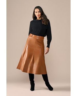Mart Visser Delilah Leren Rok Cognac - Bruin