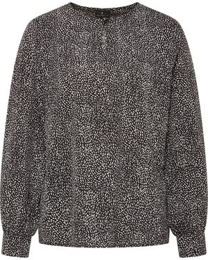 Dreimaster Blouse Shirt Dames Zwart En Wit - Grijs