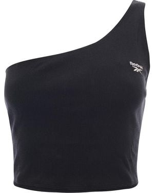 Reebok Asymmetric One Shoulder Crop Top - Blue