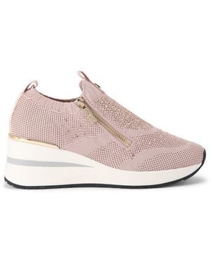 Carvela Kurt Geiger High Rise Zip Knit Trainers - Pink