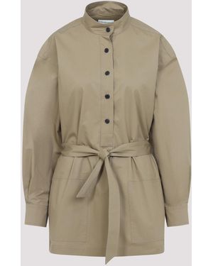 Saint Laurent Camel Poplin Shirt - Natural