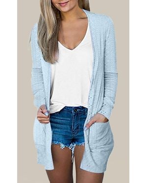 Azura Exchange Ooglet Gebreide Cardigan Open Voorkant - Wit