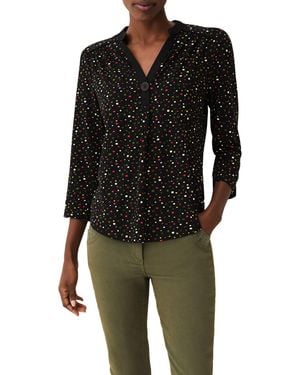 Phase Eight Anglia Ditsy Print Top - Black