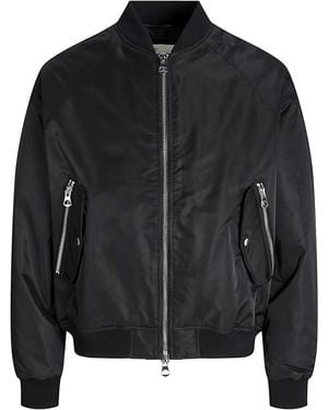 Jack & Jones Bomber Jacket Ribbed Cuff Heavy Duty - Black