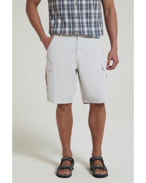 Mountain Warehouse 'Lakeside' Twill Cotton Cargo Shorts With Multiple Pockets - Grey