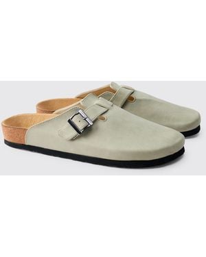 BoohooMAN Pu Mule - Natural