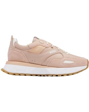 BOSS Ladies Leather Trainers (Light) - Pink
