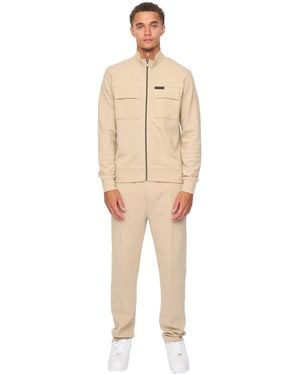 Duck and Cover Tames Full Zip Hoodie And Joggers Set - Natural