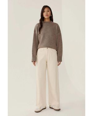 Hiccup High Waist Wide Leg Jeans - Natural