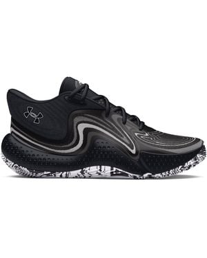 Under Armour Ua Spawn 6 Mid Basketball Graphic Print Lace-Up Trainers - Black