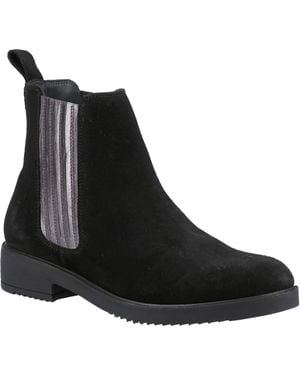 Hush Puppies Ladies Stella Leather Ankle Boots - Black