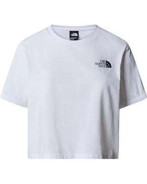 The North Face Ladies Simple Dome Cropped T-Shirt Cotton - Blue