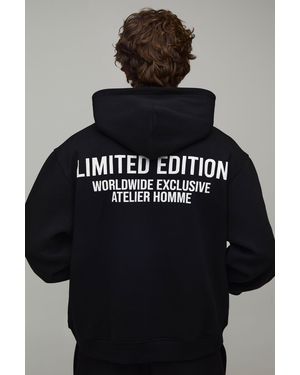 BoohooMAN Oversized Limited Edition Over The Head Hoodie - Black