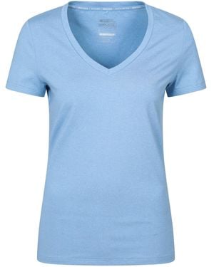 Mountain Warehouse Ladies Vitality V Neck T-Shirt (Light) - Blue